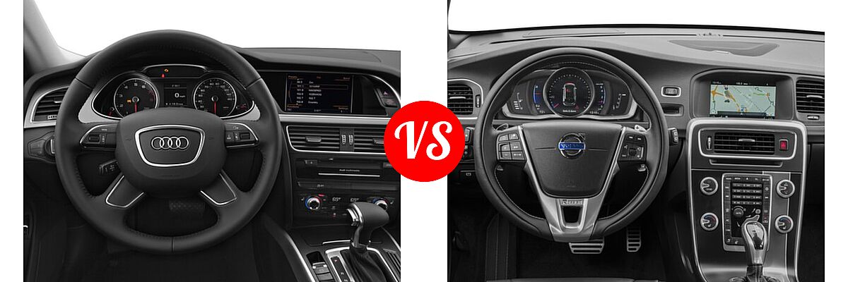2016 Audi allroad Wagon Premium / Premium Plus vs. 2016 Volvo V60 Wagon T6 Drive-E R-Design / T6 Drive-E R-Design Platinum / T6 R-Design / T6 R-Design Platinum - Dashboard Comparison