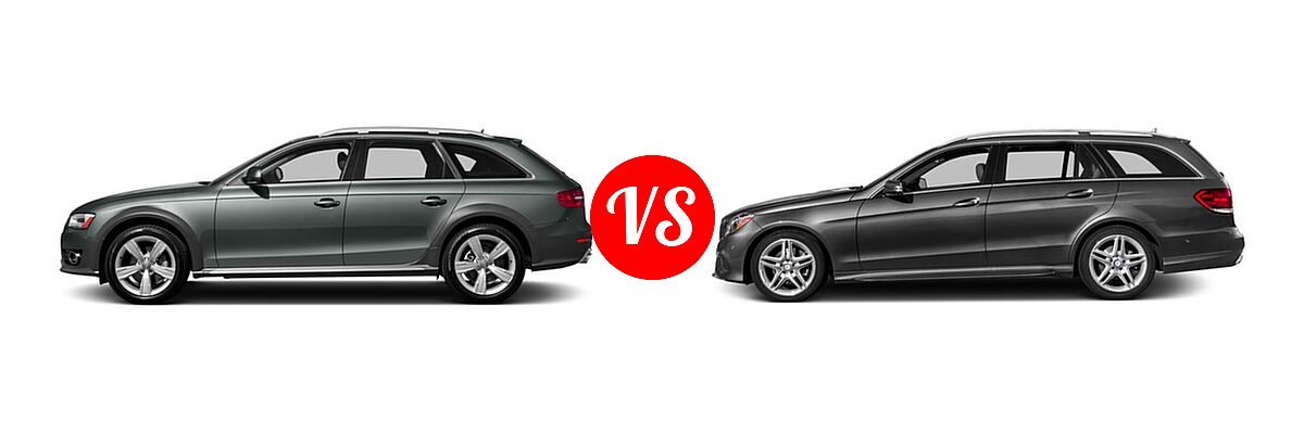 2016 Audi allroad Wagon Premium / Premium Plus vs. 2016 Mercedes-Benz E-Class Wagon E 350 Luxury / E 350 Sport - Side Comparison