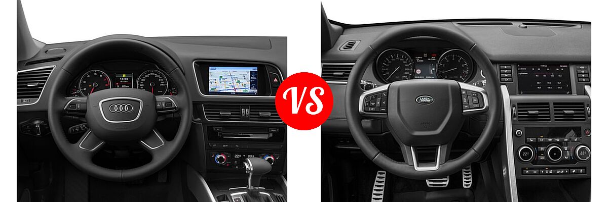 2016 Audi Q5 SUV Premium / Premium Plus / Prestige vs. 2016 Land Rover Discovery Sport SUV HSE / HSE LUX / SE - Dashboard Comparison