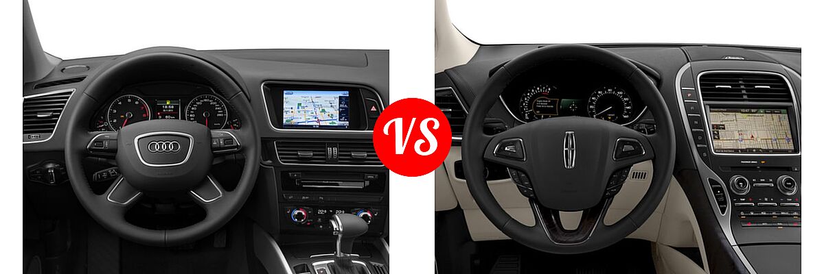 2016 Audi Q5 SUV Premium / Premium Plus / Prestige vs. 2016 Lincoln MKX SUV Black Label / Premiere / Reserve / Select - Dashboard Comparison