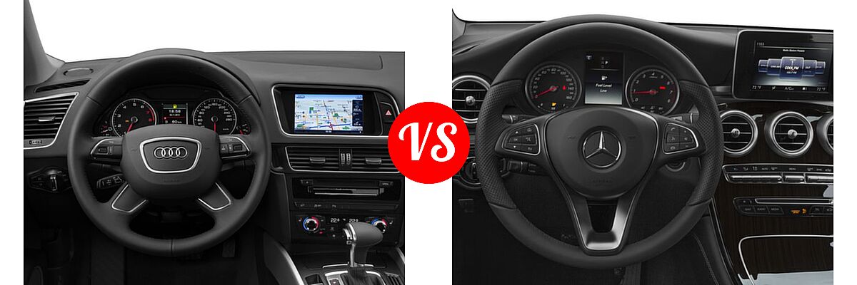2016 Audi Q5 SUV Premium / Premium Plus / Prestige vs. 2016 Mercedes-Benz GLC-Class SUV GLC 300 - Dashboard Comparison