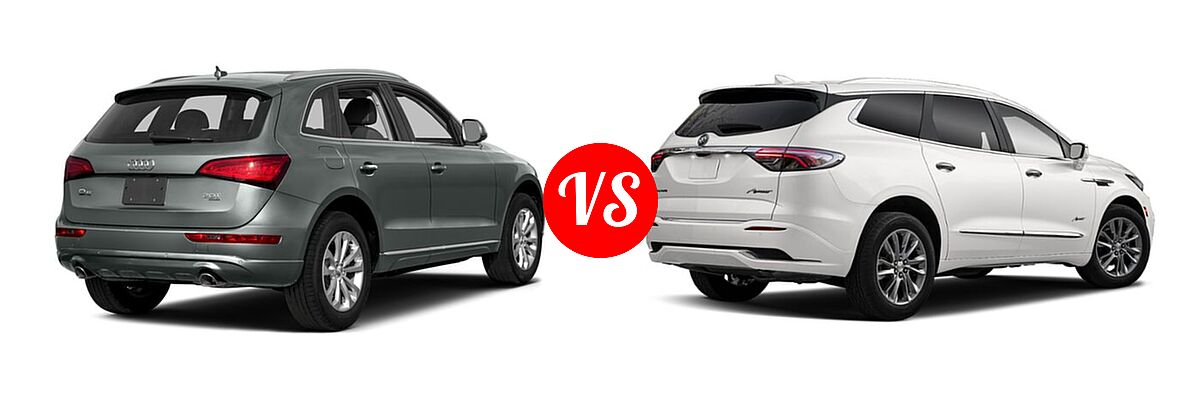 2016 Audi Q5 SUV Diesel Premium Plus / Prestige vs. 2023 Buick Enclave SUV  - Rear Right Comparison