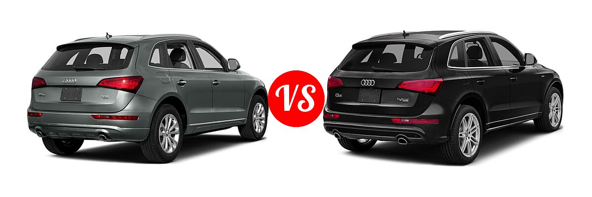 2016 Audi Q5 SUV Diesel Premium Plus / Prestige vs. 2016 Audi Q5 SUV Hybrid Prestige Hybrid - Rear Right Comparison