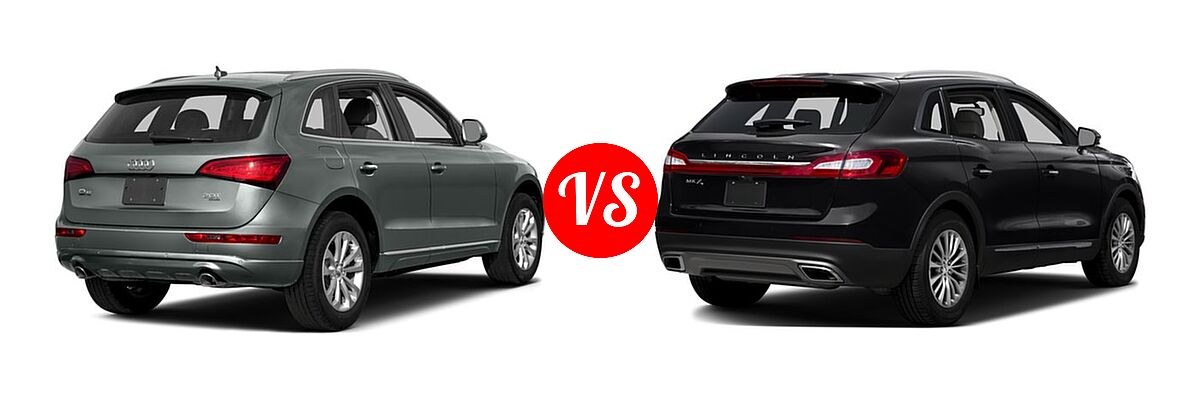 2016 Audi Q5 SUV Premium / Premium Plus / Prestige vs. 2016 Lincoln MKX SUV Black Label / Premiere / Reserve / Select - Rear Right Comparison