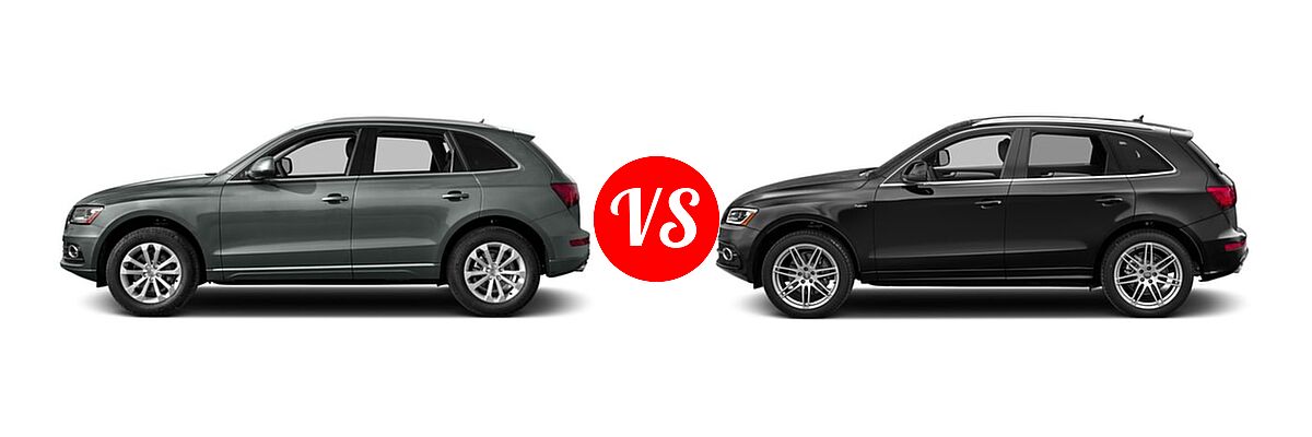 2016 Audi Q5 SUV Diesel Premium Plus / Prestige vs. 2016 Audi Q5 SUV Hybrid Prestige Hybrid - Side Comparison