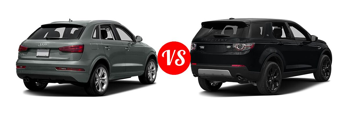 2016 Audi Q3 SUV Premium Plus / Prestige vs. 2016 Land Rover Discovery Sport SUV HSE / HSE LUX / SE - Rear Right Comparison
