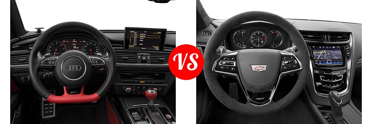 2016 Audi RS 7 Sedan performance Prestige / Prestige vs. 2016 Cadillac CTS-V Sedan 4dr Sdn - Dashboard Comparison