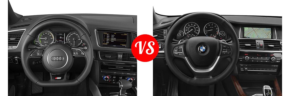 2016 Audi Q5 SUV Hybrid Prestige Hybrid vs. 2016 BMW X4 SUV xDrive28i / xDrive35i - Dashboard Comparison