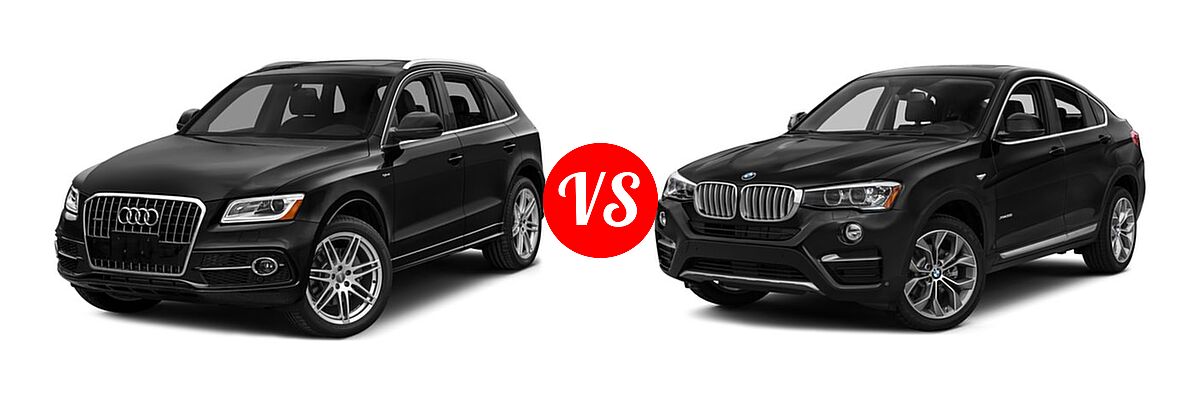 2016 Audi Q5 SUV Hybrid Prestige Hybrid vs. 2016 BMW X4 SUV xDrive28i / xDrive35i - Front Left Comparison