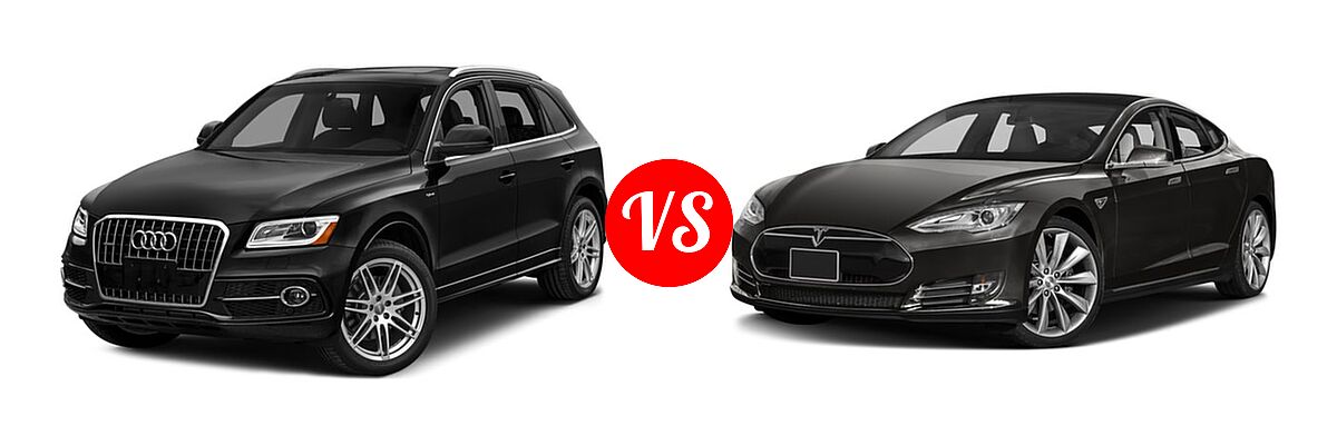 2016 Audi Q5 SUV Hybrid Prestige Hybrid vs. 2016 Tesla Model S Sedan 70D / 90D / P90D - Front Left Comparison