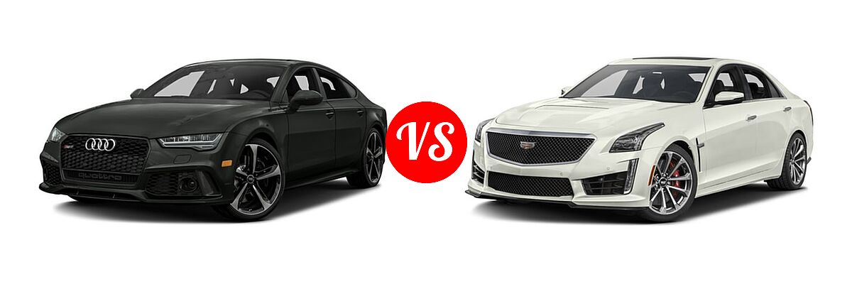 2016 Audi RS 7 Sedan performance Prestige / Prestige vs. 2016 Cadillac CTS-V Sedan 4dr Sdn - Front Left Comparison