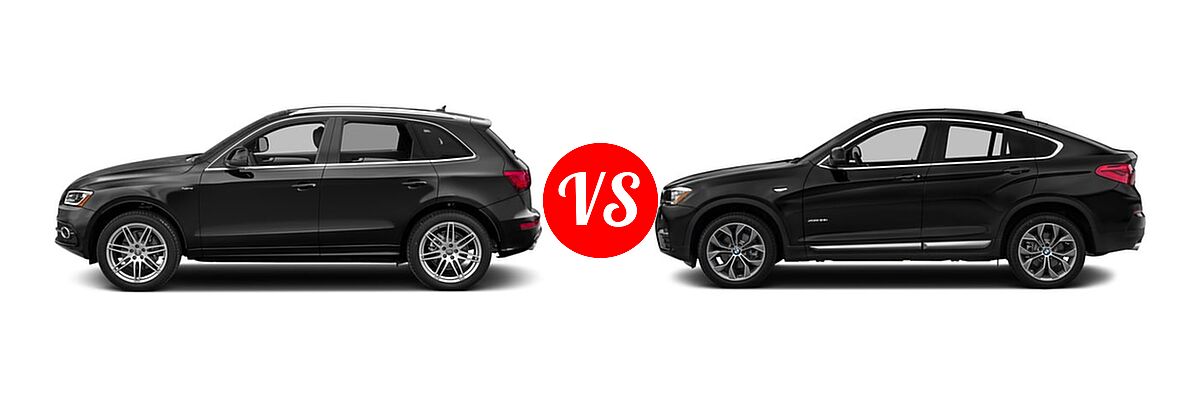 2016 Audi Q5 SUV Hybrid Prestige Hybrid vs. 2016 BMW X4 SUV xDrive28i / xDrive35i - Side Comparison