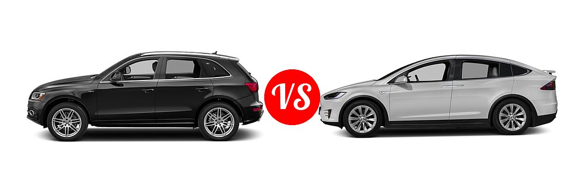 2016 Audi Q5 SUV Hybrid Prestige Hybrid vs. 2016 Tesla Model X SUV 75D / 90D / P90D - Side Comparison