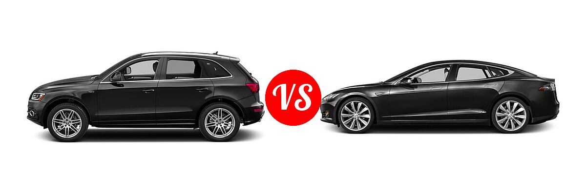 2016 Audi Q5 SUV Hybrid Prestige Hybrid vs. 2016 Tesla Model S Sedan 70D / 90D / P90D - Side Comparison