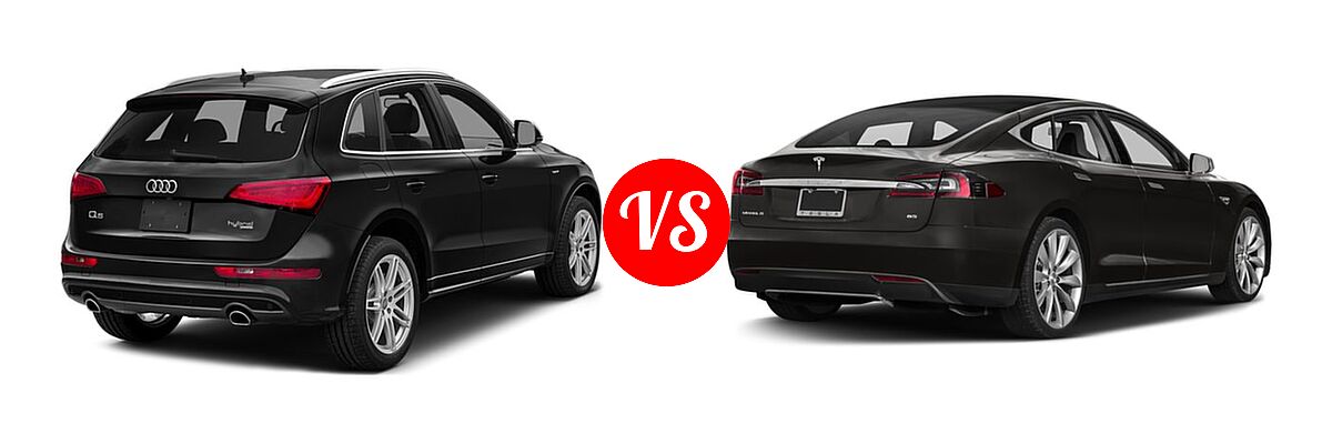 2016 Audi Q5 SUV Hybrid Prestige Hybrid vs. 2016 Tesla Model S Sedan 70D / 90D / P90D - Rear Right Comparison