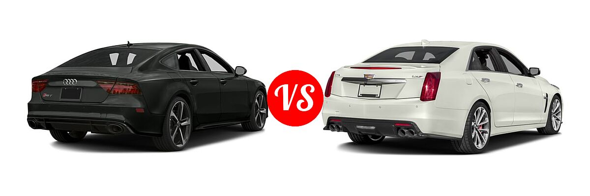 2016 Audi RS 7 Sedan performance Prestige / Prestige vs. 2016 Cadillac CTS-V Sedan 4dr Sdn - Rear Right Comparison