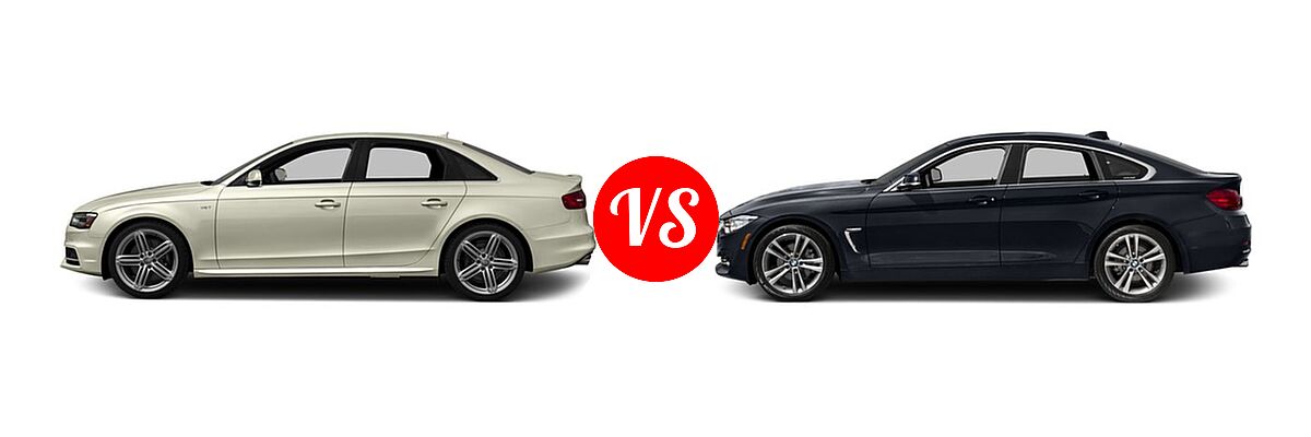 2016 Audi S4 Sedan Premium Plus / Prestige vs. 2016 BMW 4 Series Gran Coupe Sedan 428i / 428i xDrive - Side Comparison
