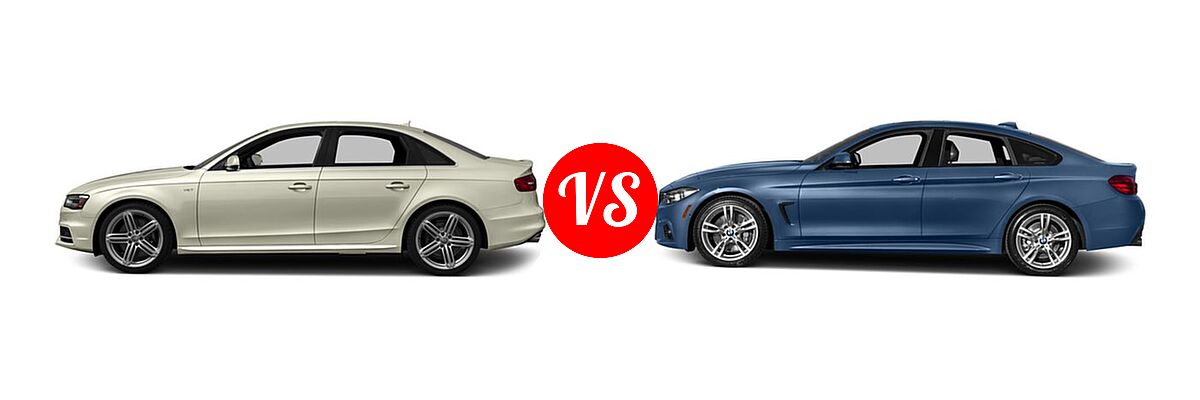 2016 Audi S4 Sedan Premium Plus / Prestige vs. 2016 BMW 4 Series Gran Coupe Sedan 435i / 435i xDrive - Side Comparison