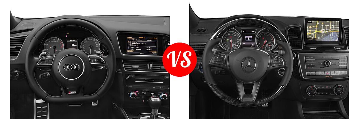 2016 Audi SQ5 SUV Premium Plus / Prestige vs. 2016 Mercedes-Benz GLE-Class SUV GLE 400 - Dashboard Comparison