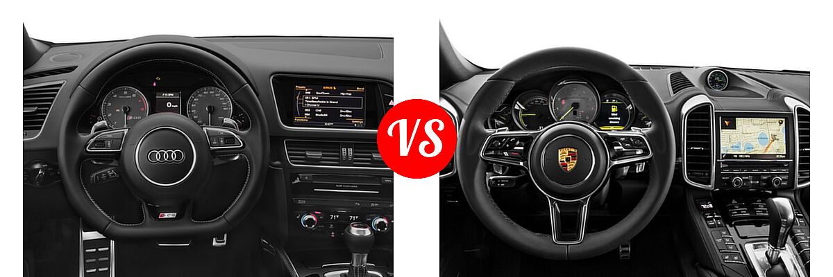 2016 Audi SQ5 SUV Premium Plus / Prestige vs. 2016 Porsche Cayenne SUV Hybrid S E-Hybrid - Dashboard Comparison