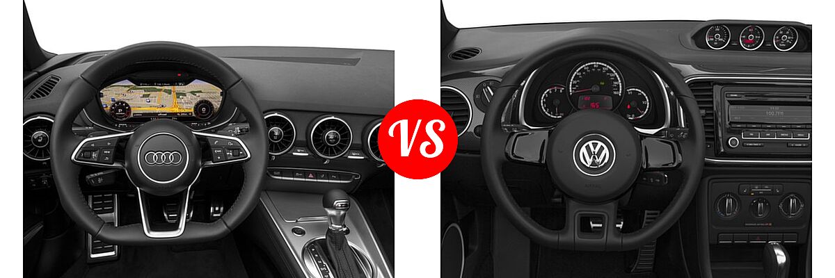 2016 Audi TT Convertible 2.0T vs. 2016 Volkswagen Beetle Convertible Convertible 1.8T S / 1.8T SE / 1.8T SEL - Dashboard Comparison