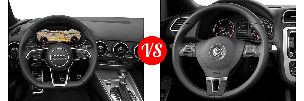 2016 Audi TT Convertible 2.0T vs. 2016 Volkswagen Eos Convertible Komfort - Dashboard Comparison