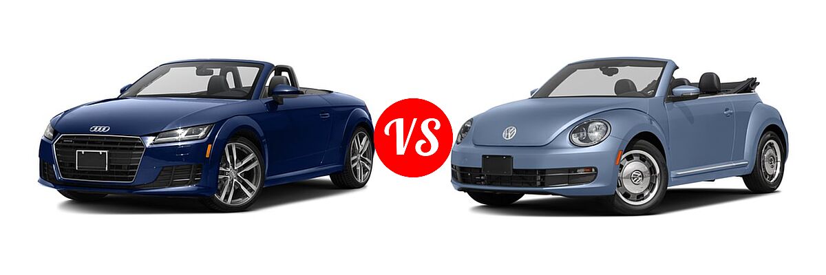 2016 Audi TT Convertible 2.0T vs. 2016 Volkswagen Beetle Convertible Convertible 1.8T Denim - Front Left Comparison