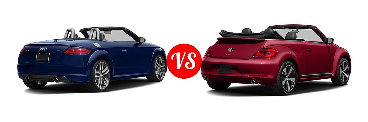 2016 Audi TT Convertible 2.0T vs. 2016 Volkswagen Beetle Convertible Convertible 1.8T S / 1.8T SE / 1.8T SEL - Rear Right Comparison