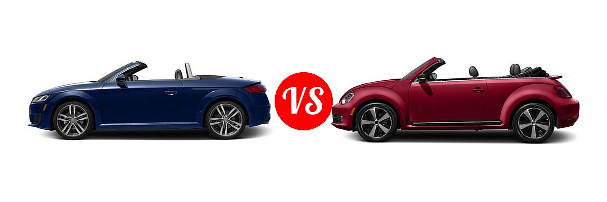 2016 Audi TT Convertible 2.0T vs. 2016 Volkswagen Beetle Convertible Convertible 1.8T S / 1.8T SE / 1.8T SEL - Side Comparison