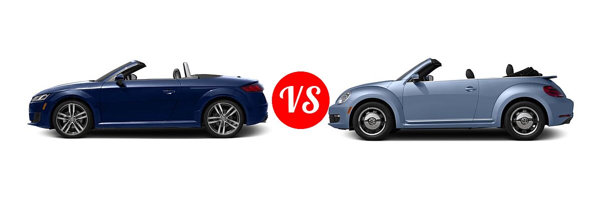 2016 Audi TT Convertible 2.0T vs. 2016 Volkswagen Beetle Convertible Convertible 1.8T Denim - Side Comparison