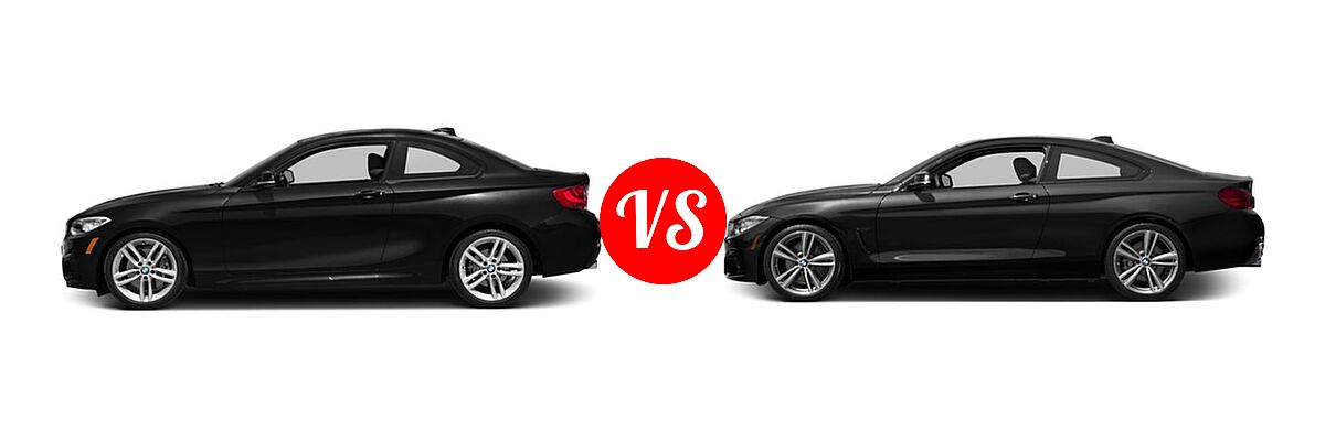 2016 BMW 2 Series Coupe 228i / 228i xDrive vs. 2016 BMW 4 Series Coupe 428i / 428i xDrive / 435i / 435i xDrive - Side Comparison
