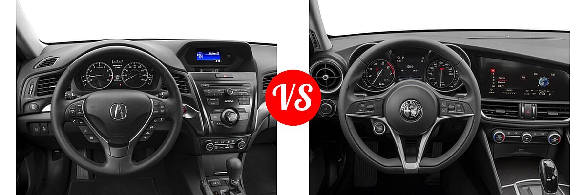 2017 Acura ILX Sedan w/AcuraWatch Plus vs. 2017 Alfa Romeo Giulia Sedan AWD / RWD / Ti - Dashboard Comparison