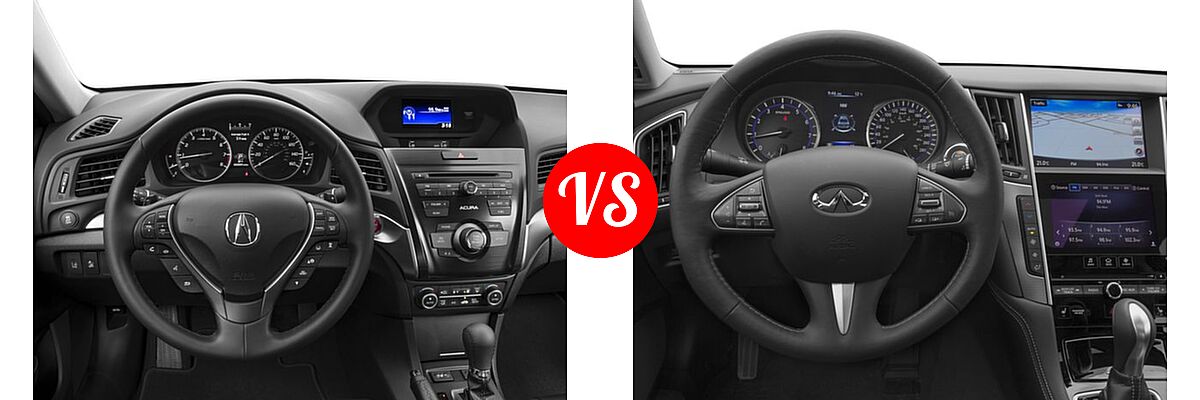 2017 Acura ILX Sedan w/AcuraWatch Plus vs. 2017 Infiniti Q50 Sedan 2.0t / 2.0t Premium / 3.0t Premium / 3.0t Signature Edition - Dashboard Comparison