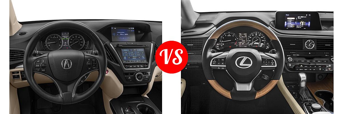2017 Acura MDX SUV FWD vs. 2017 Lexus RX 350 SUV RX 350 - Dashboard Comparison