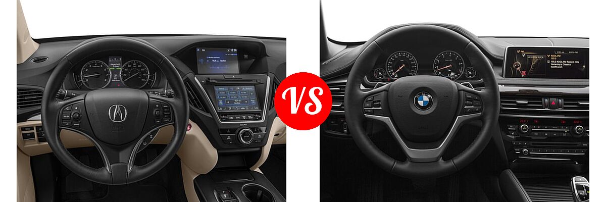 2017 Acura MDX SUV FWD vs. 2017 BMW X6 SUV sDrive35i / xDrive35i / xDrive50i - Dashboard Comparison
