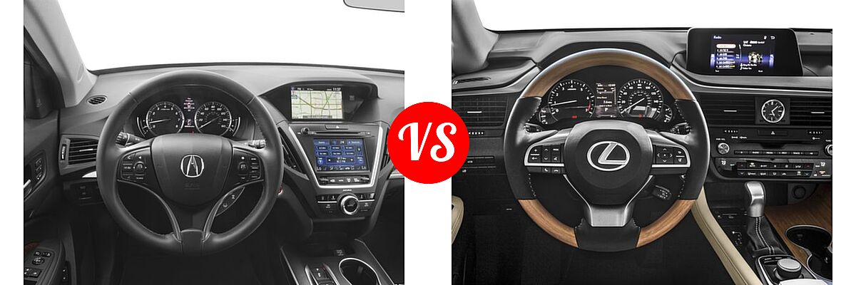 2017 Acura MDX SUV w/Technology Pkg vs. 2017 Lexus RX 350 SUV RX 350 - Dashboard Comparison