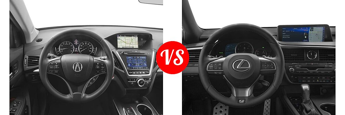 2017 Acura MDX SUV w/Technology Pkg vs. 2017 Lexus RX 350 SUV RX 350 F Sport - Dashboard Comparison