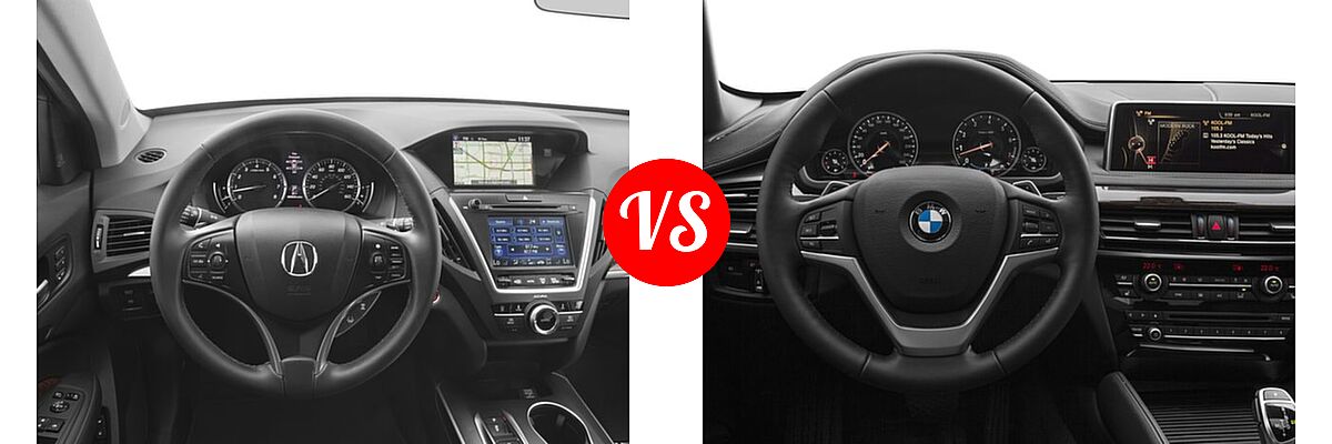 2017 Acura MDX SUV w/Technology Pkg vs. 2017 BMW X6 SUV sDrive35i / xDrive35i / xDrive50i - Dashboard Comparison