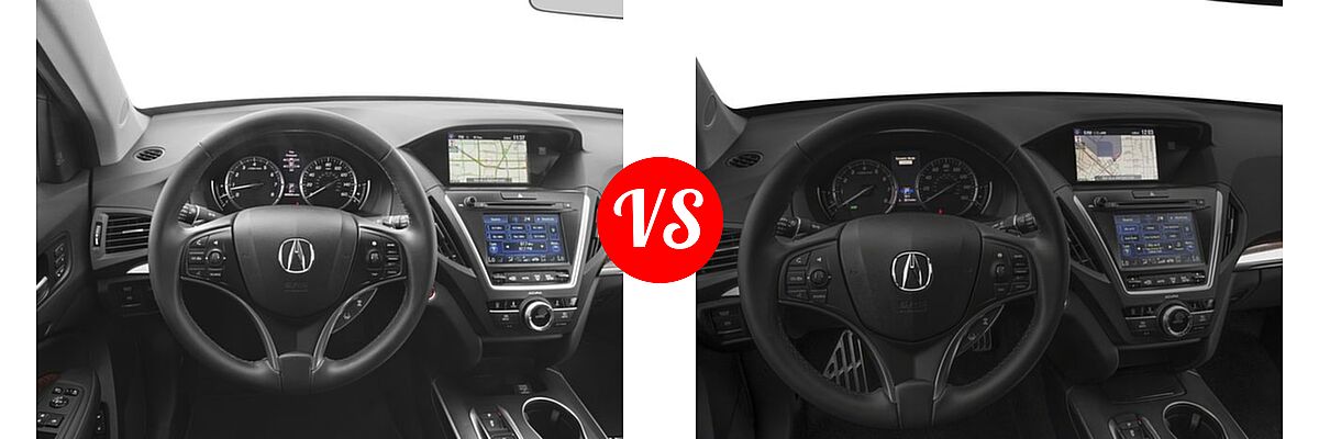 2017 Acura MDX SUV w/Technology Pkg vs. 2017 Acura MDX SUV Hybrid Sport Hybrid w/Technology Pkg - Dashboard Comparison