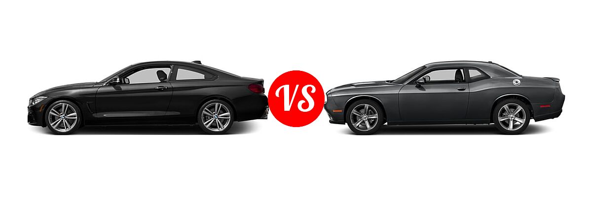 2016 BMW 4 Series Coupe 428i / 428i xDrive / 435i / 435i xDrive vs. 2016 Dodge Challenger Coupe SXT / SXT Plus - Side Comparison