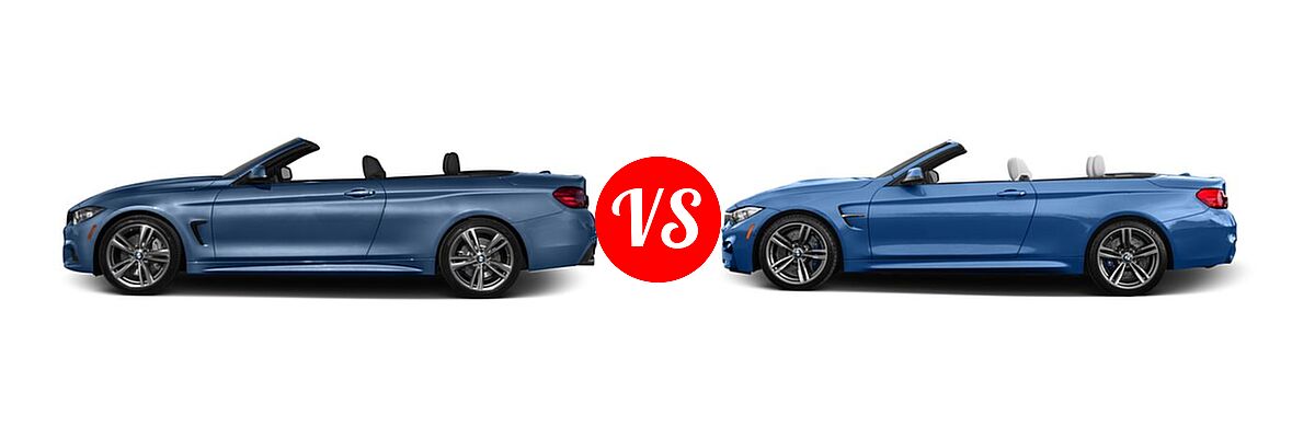 2016 BMW 4 Series Convertible 435i / 435i xDrive vs. 2016 BMW M4 Convertible 2dr Conv - Side Comparison