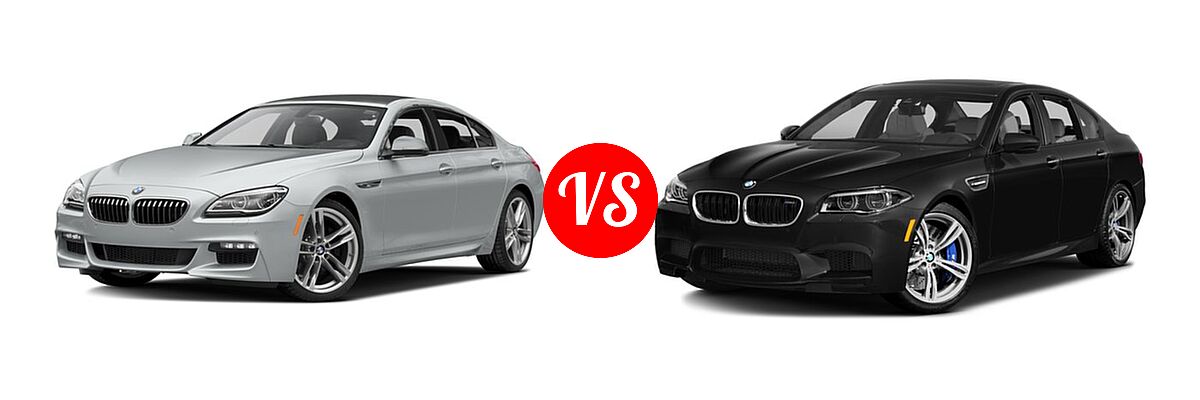 2016 BMW 6 Series Gran Coupe Sedan 640i / 640i xDrive vs. 2016 BMW M5 Sedan 4dr Sdn - Front Left Comparison