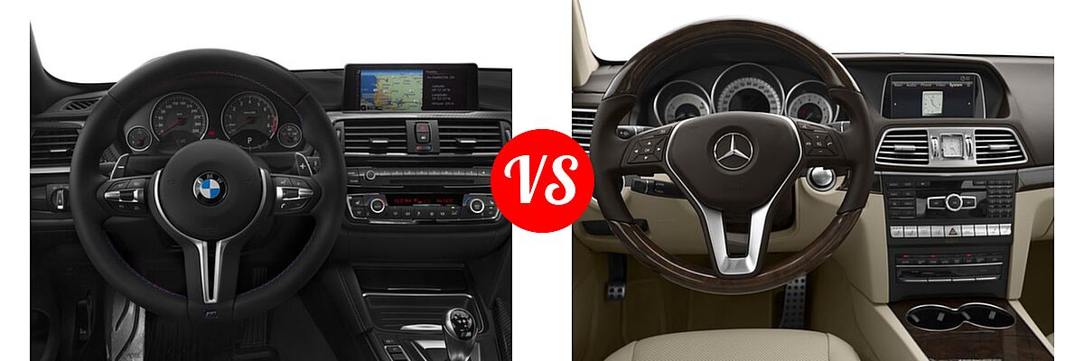 2016 BMW M4 Coupe 2dr Cpe / GTS vs. 2016 Mercedes-Benz E-Class Coupe E 550 - Dashboard Comparison