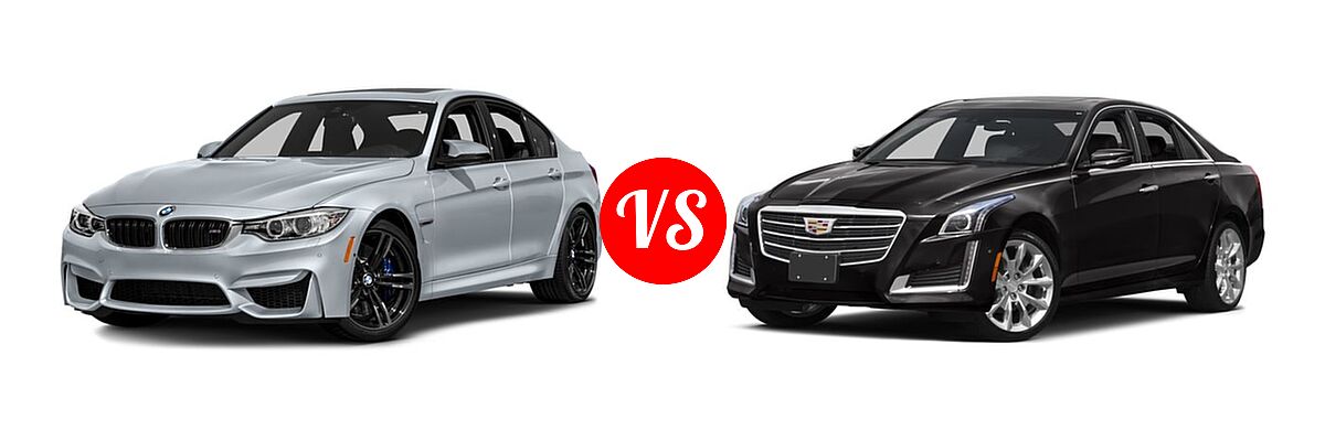 2016 BMW M3 Sedan 4dr Sdn vs. 2016 Cadillac CTS V-Sport Sedan V-Sport RWD - Front Left Comparison