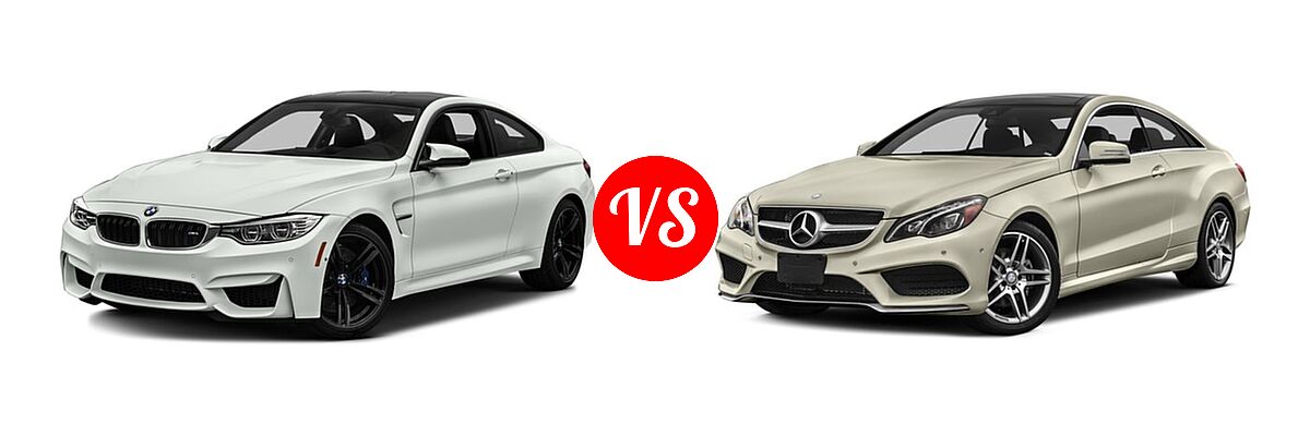 2016 BMW M4 Coupe 2dr Cpe / GTS vs. 2016 Mercedes-Benz E-Class Coupe E 400 - Front Left Comparison