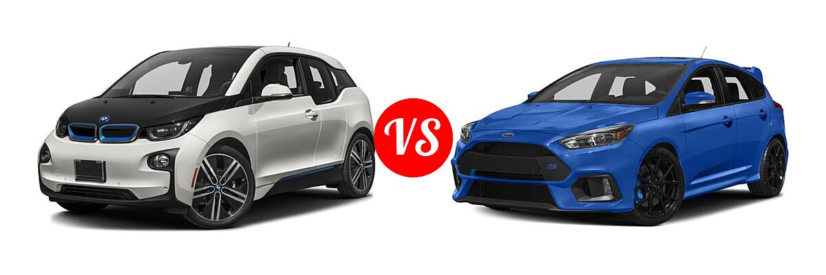 2016 BMW i3 Hatchback 4dr HB w/Range Extender vs. 2016 Ford Focus RS Hatchback RS - Front Left Comparison