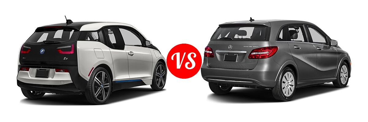 2016 BMW i3 Hatchback 4dr HB w/Range Extender vs. 2016 Mercedes-Benz B-Class Electric Drive Hatchback 4dr HB Electric Drive - Rear Right Comparison