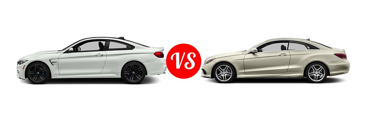 2016 BMW M4 Coupe 2dr Cpe / GTS vs. 2016 Mercedes-Benz E-Class Coupe E 400 - Side Comparison