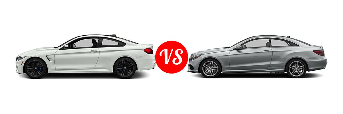 2016 BMW M4 Coupe 2dr Cpe / GTS vs. 2016 Mercedes-Benz E-Class Coupe E 550 - Side Comparison