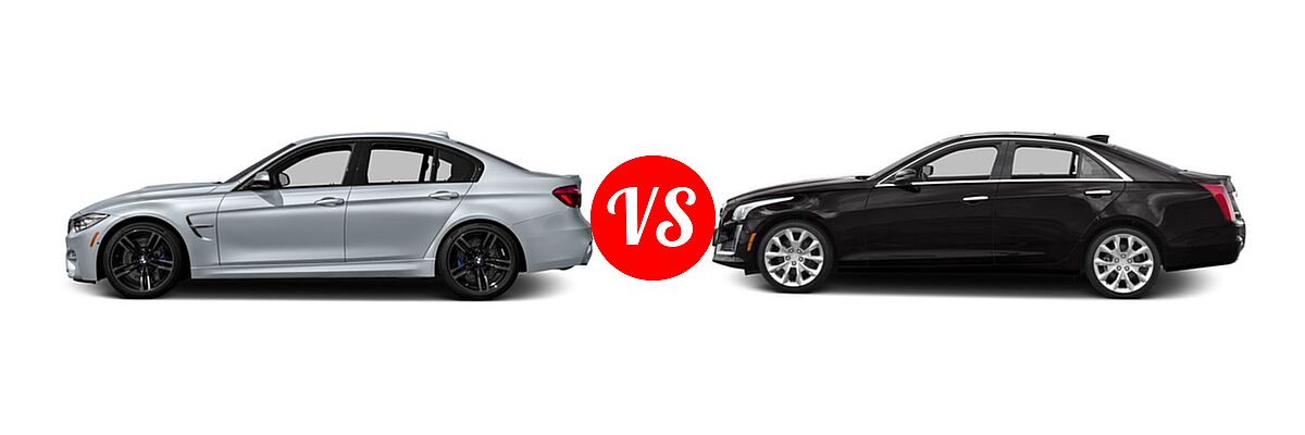 2016 BMW M3 Sedan 4dr Sdn vs. 2016 Cadillac CTS V-Sport Sedan V-Sport RWD - Side Comparison